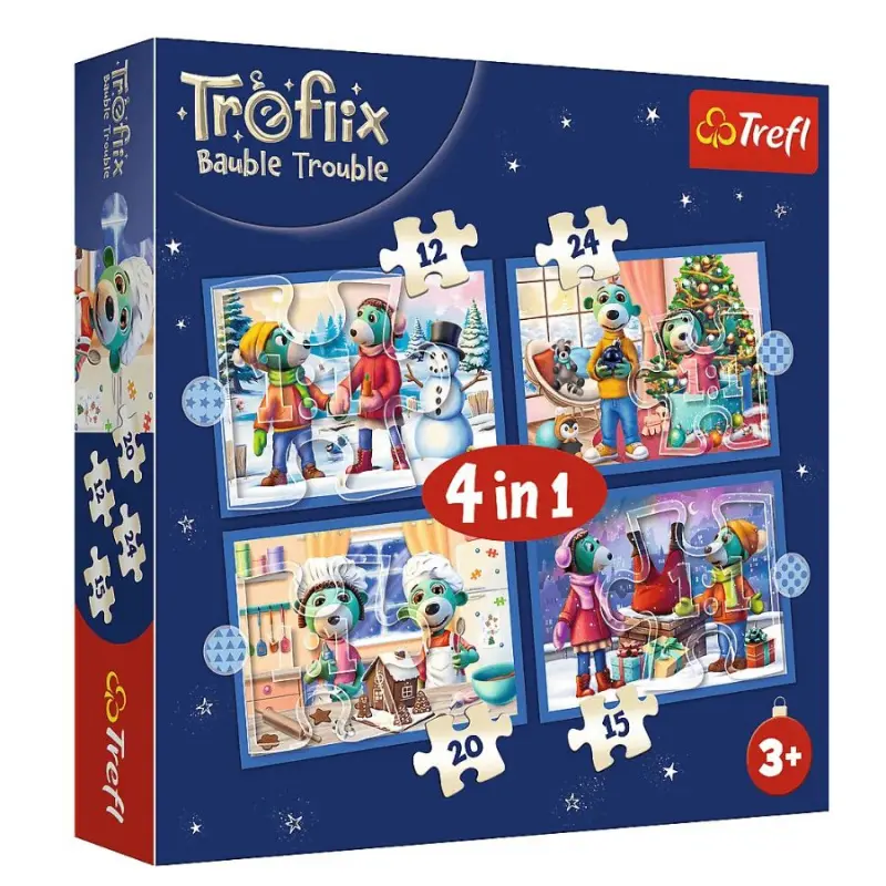 Trefl 34657 puzzle 4v1 u íků padá sníh