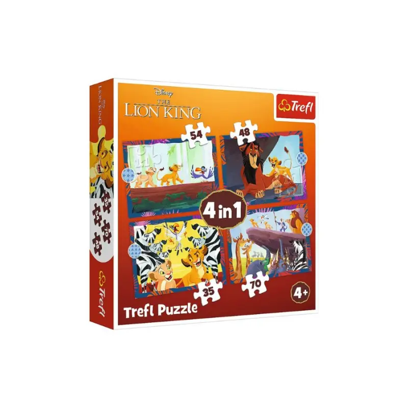 Odvážný Lví král 4v1 - puzzle z kategorie 15 – 60 dielikov