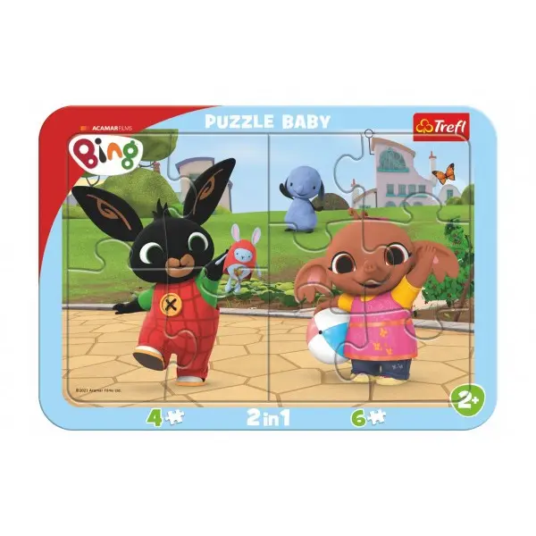 Trefl Puzzle deskové 2v1 Králíček Bing 10 dílků 33x23cm ve fólii 24m+