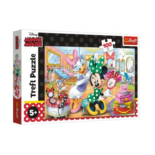 Trefl Puzzle Minnie Disney v salónu krásy 41 x 27,5 cm 100 dílků