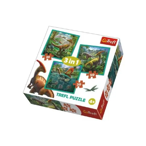 Puzzle Neobyčejný svět dinosaurů 3 v 1 (20,36,50 dílků)