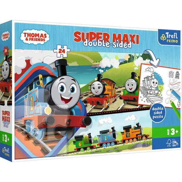 Trefl Puzzle Mašinka Tomáš s přáteli Super maxi 24 dílků - oboustranné