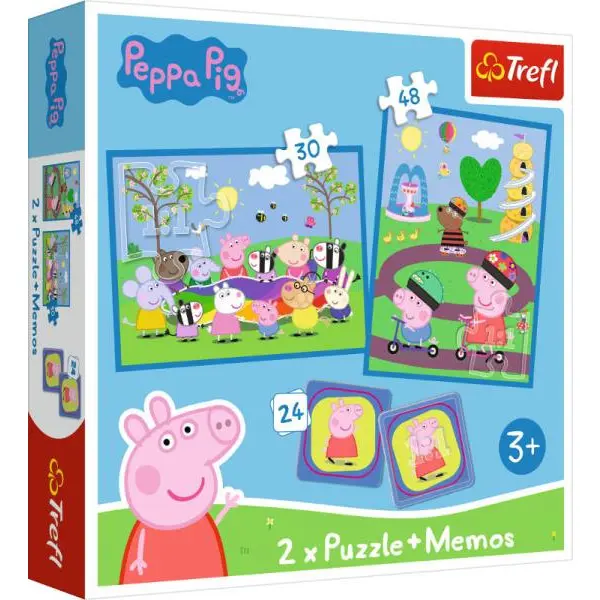 Trefl Puzzle 2v1 + poznámky Happy moments Peppa Pig 93331