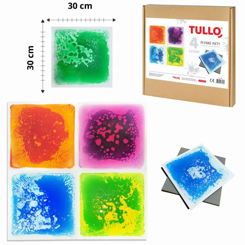 Tullo sensoryční chodník - senzorické destičky s kapalinou 30 cm 4 ks