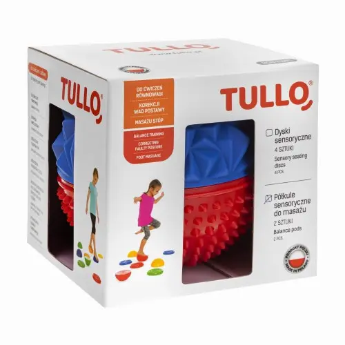 Tullo Senzorická polokoule 2 ks červený ježek/modrý diamant