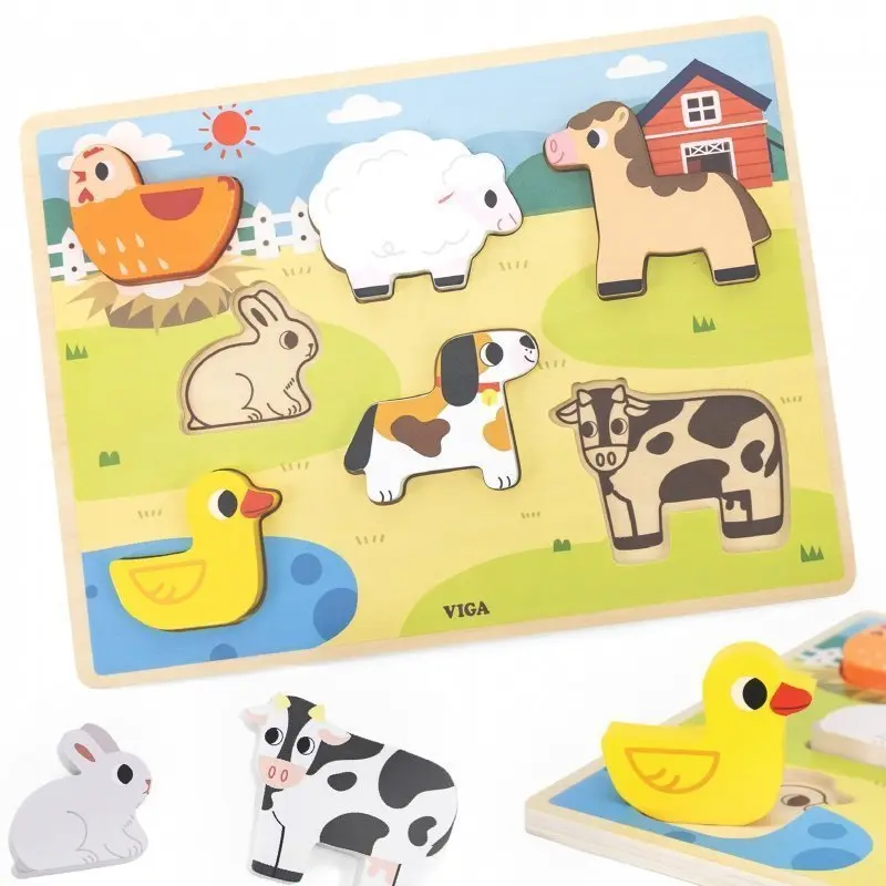 Dřevěná vkládačka Viga 44702 Farma