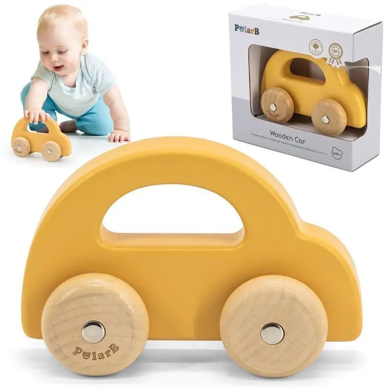 Viga PolarB Wood Wood Push Car Yellow