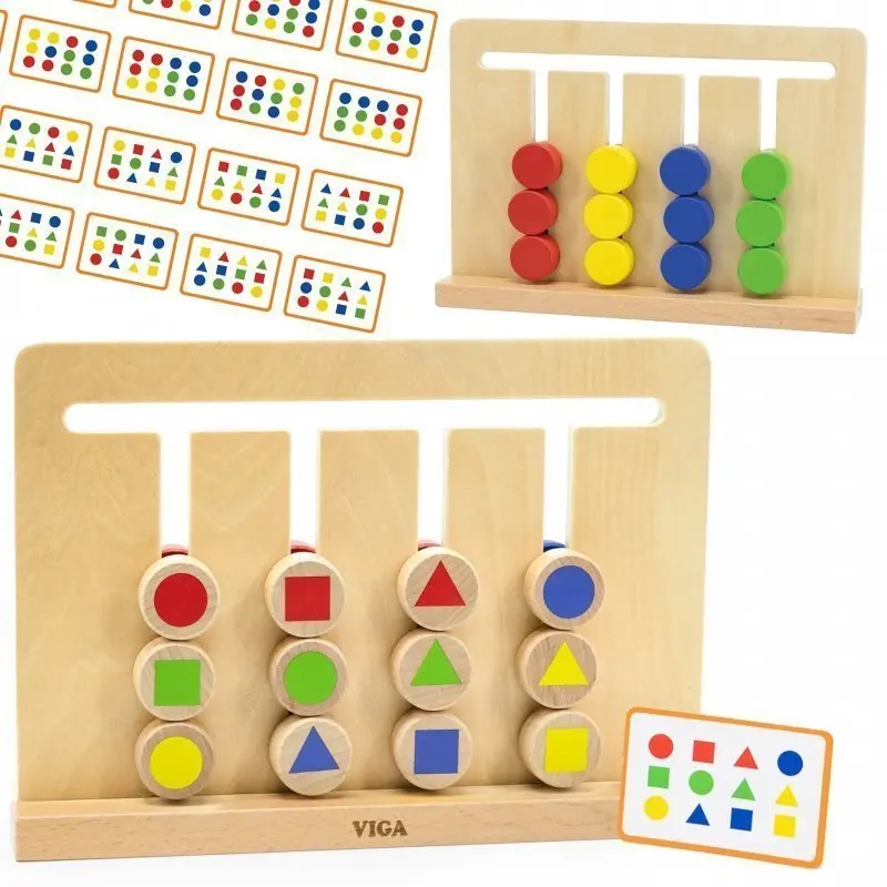 Viga Logická hra Reprodukce Montessori barev a postav