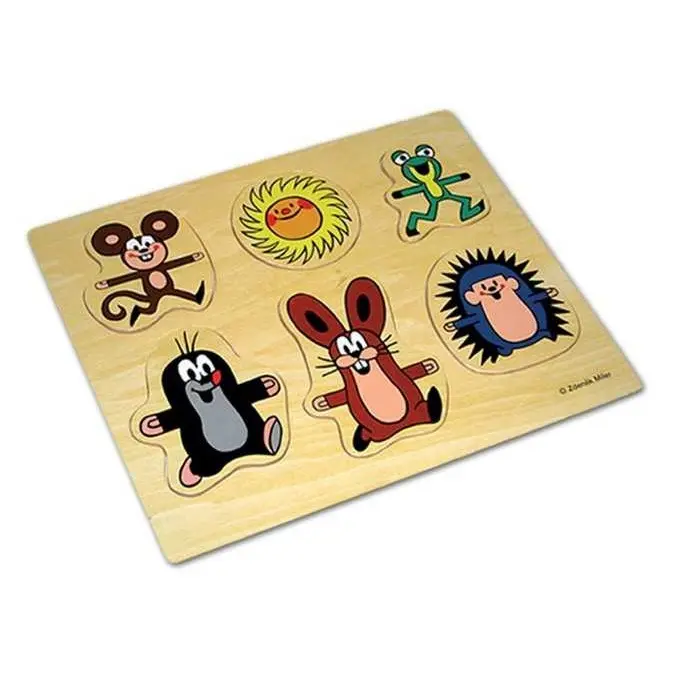 Dřevěné vkládací puzzle Krteček a kamarádi
