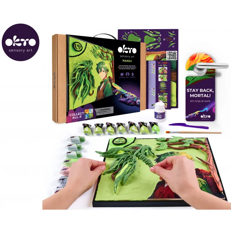 OKTO Manga motiv živlů země výtvarný set 30 x 40 cm