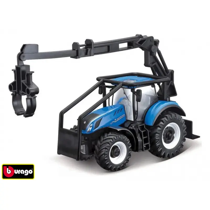 Bburago - FARMLAND Lesní traktor se 3 kládami - New Holland T7.315 HD, 10cm