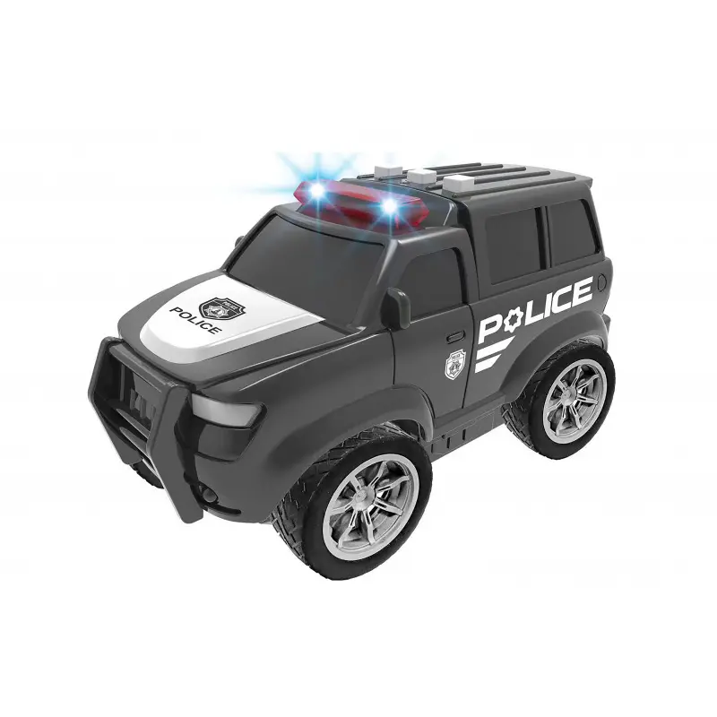 Auto policejní na setrvačník s efekty černé 22,5 cm