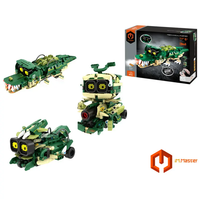 Stavebnice iM.Master robot krokodýl 3v1 RC na dálkové ovládání 34,3x14,5x8 cm