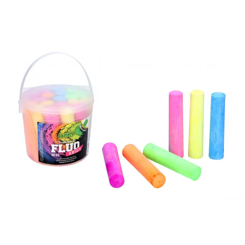 Chodníkové křídy FLUO 20ks, Wiky, W016880