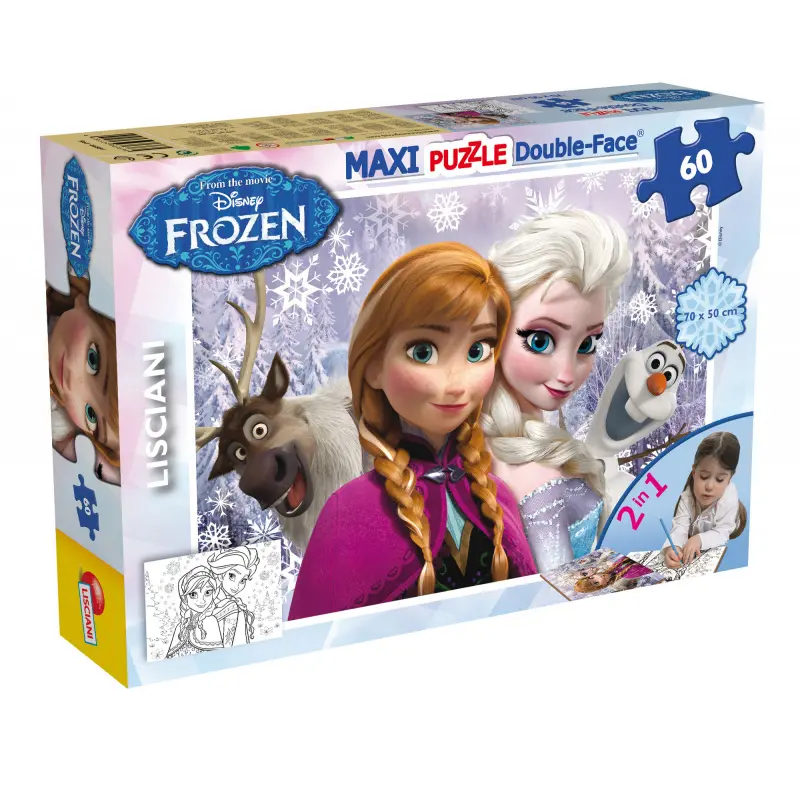 Frozen Puzzle Maxi 60 Elsa a Anna oboustranné 70x50 cm