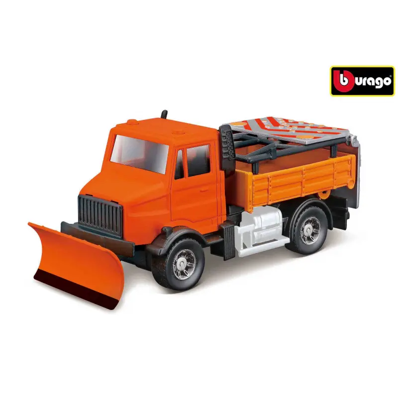 Bburago 1:43 Údržba komunikací se sněhovým pluhem a signální tabulí