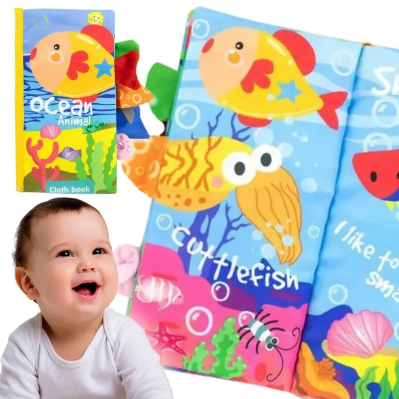 Woopie BABY kniha s ocásky mořských živočichů, látka, šustění