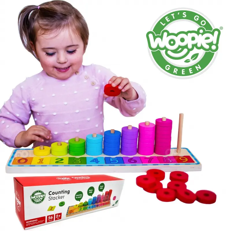 Woopie GREEN Učíme se počítat a barvy Montessori puzzle 56 ks
