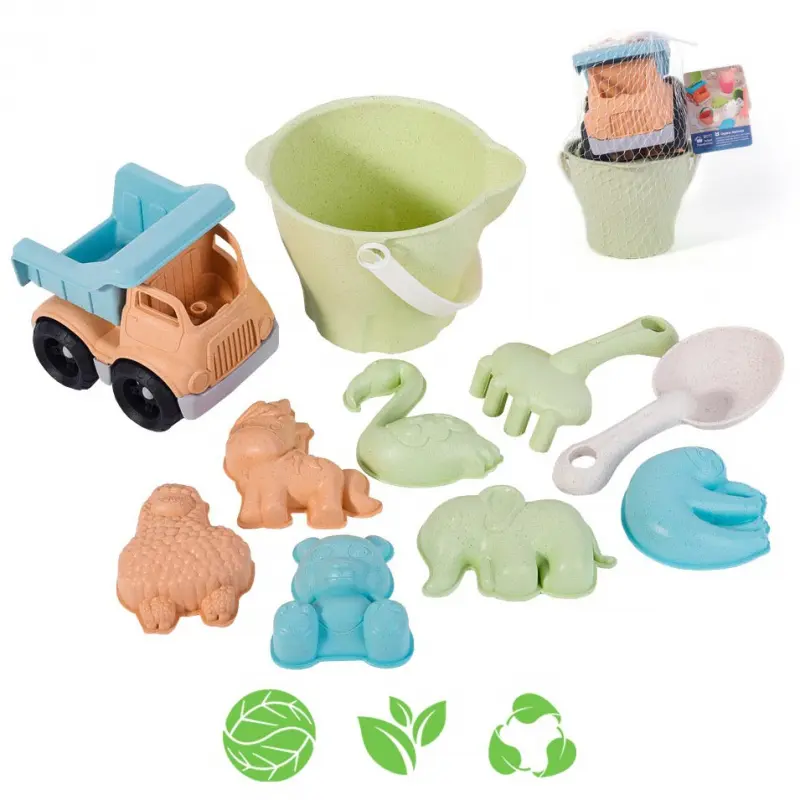 Woopie GREEN Sada do písku s autíčkem 11 ks
