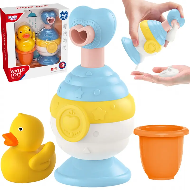 Woopie Sada hraček do vany BABY + kachna + dávkovač mýdla