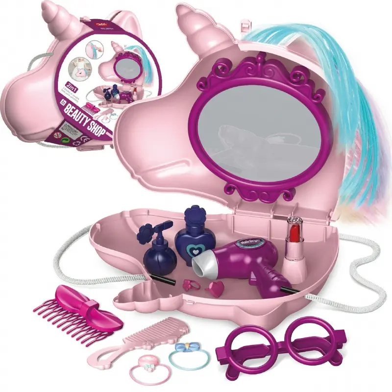 Woopie Toaletní stolek pro dívky 2v1 Beauty Salon v tašce Unicorn