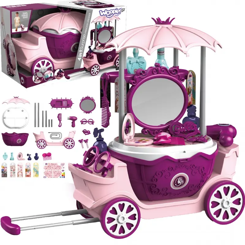 Woopie Beauty Salon Toaletní stolek na kolečkách + 31 doplňků