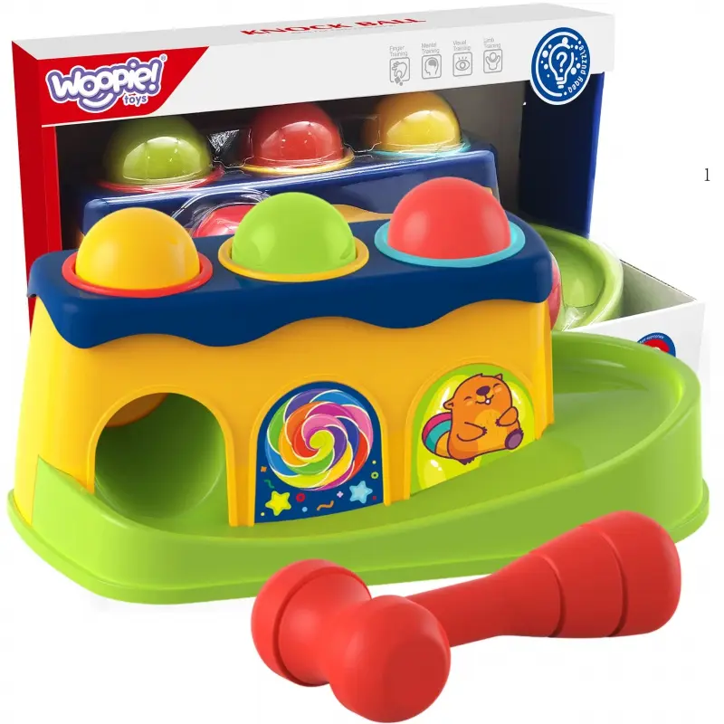 Woopie BABY Barevná děrovací hra s Montessori kladivem
