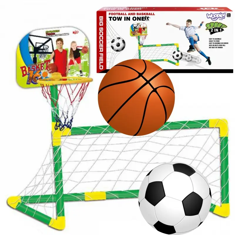 Woopie Sada 2v1 basketbal + fotbalové branky + míče