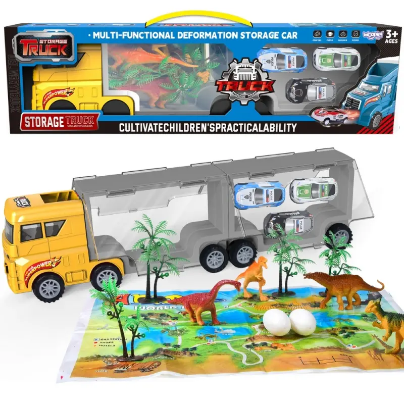 Woopie těžké auto transporter 2v1 sada dinosaurů + maketa