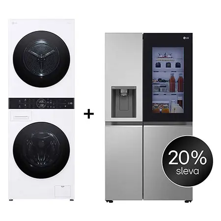 SET - LG WashTower WT1210WWF + Chladnička InstaView™ GSGV80PYLD