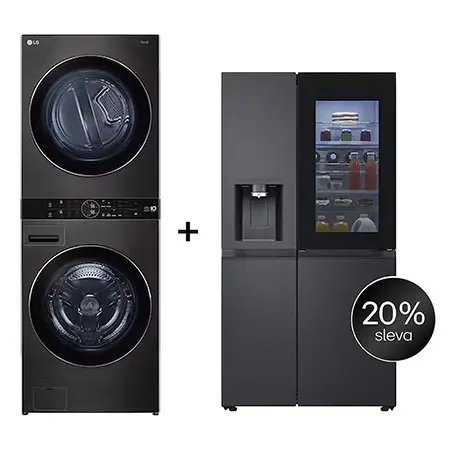 SET - LG WashTower WT1716BBF + Chladnička InstaView™ GSGV80PYLD