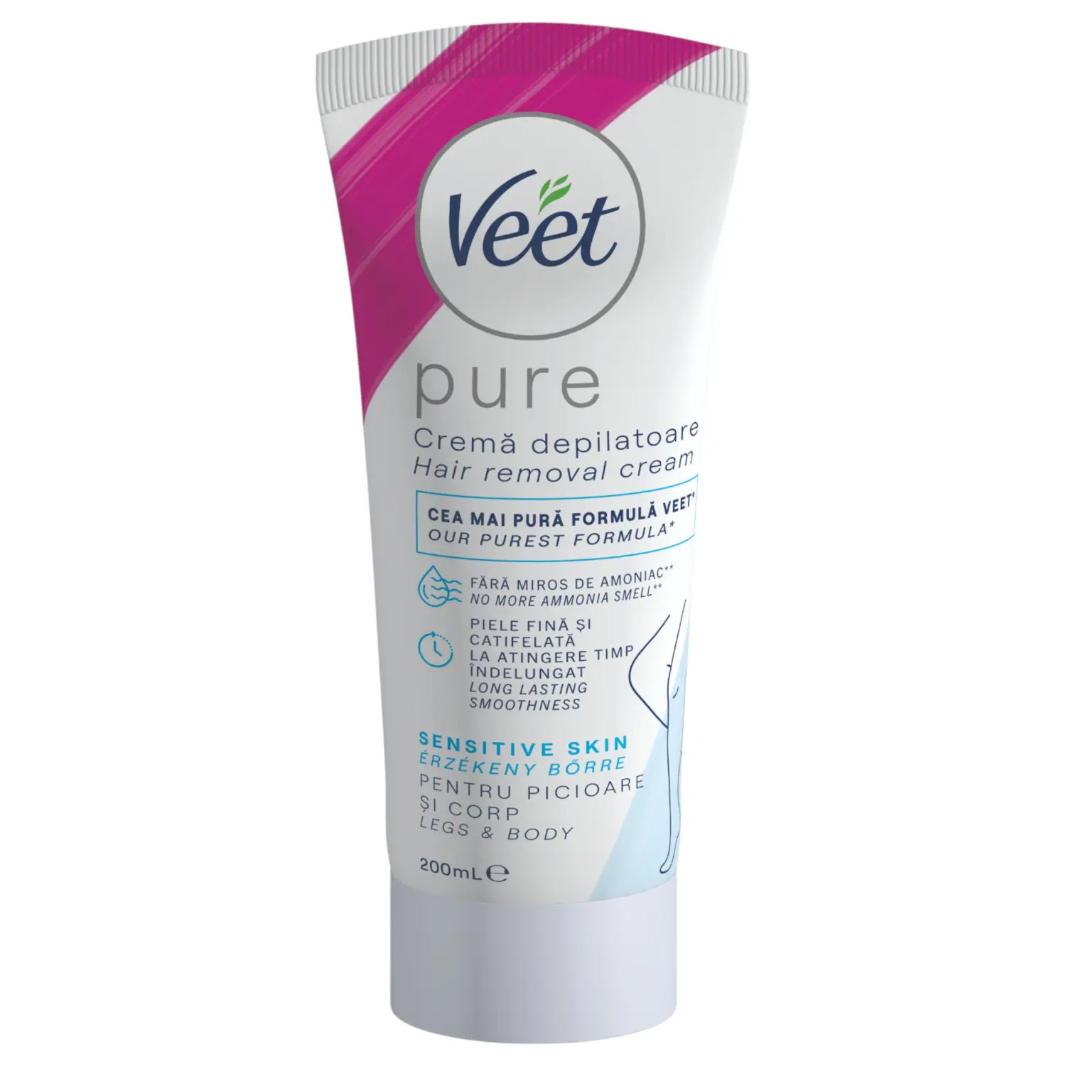 Veet Pure - depilační krém na nohy a tělo - pro citlivou pokožku (200 ml)