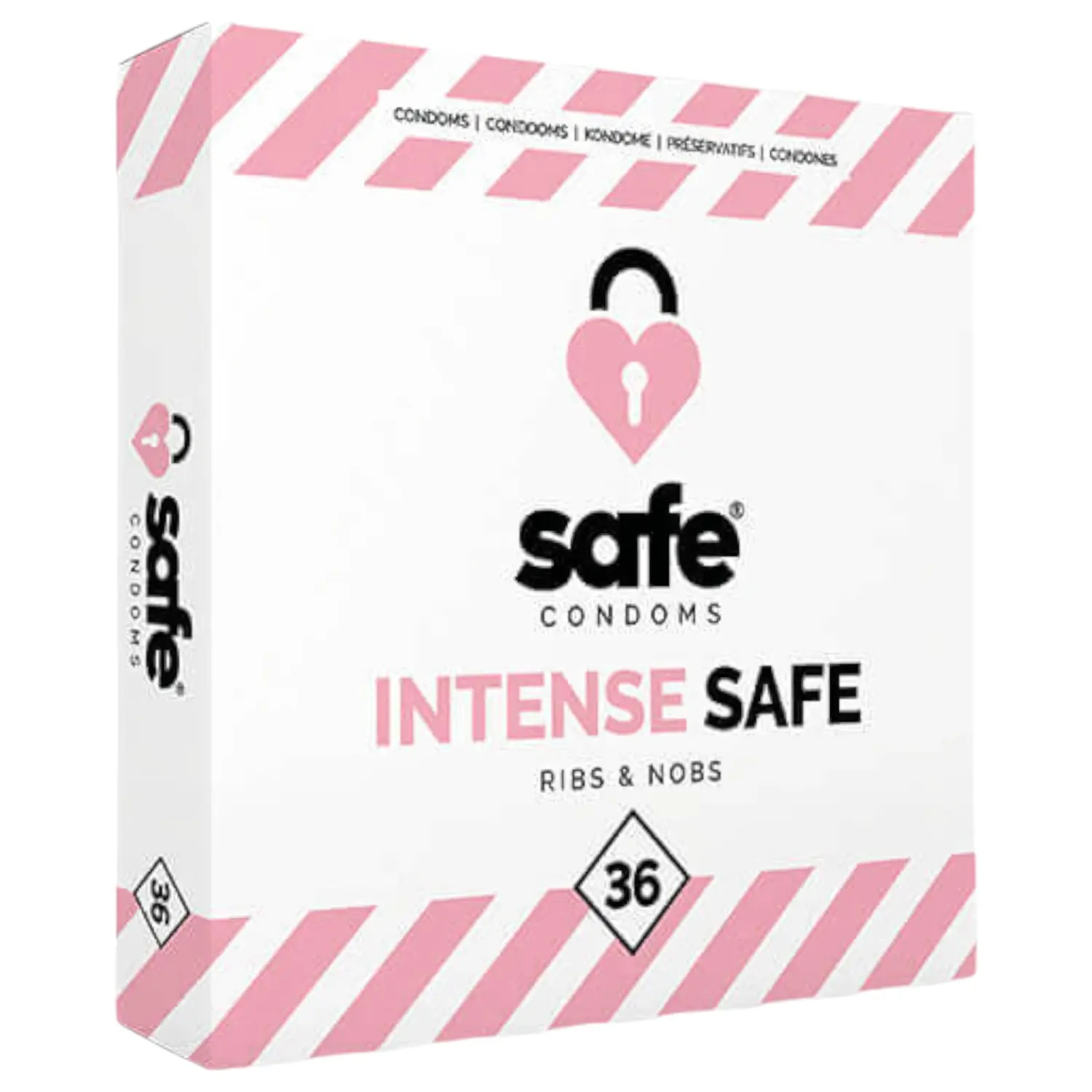SAFE - kondomy - vroubkované a tečkované - 36 ks
