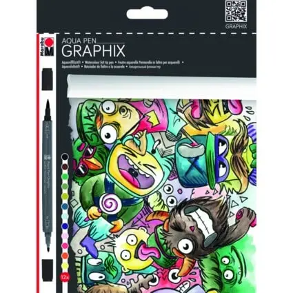Marabu Graphix sada akvarelových popisovačů 12 ks