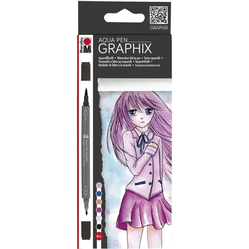Marabu Graphix Metropolitan Aquarelové popisovače sada 6ks