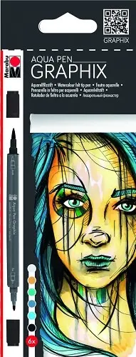 Marabu Graphix sada akvarelových popisovačů 6 ks