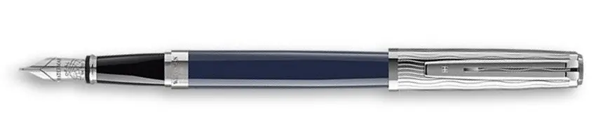 Plnicí pero Waterman Exception Made in France DLX Blue CT, hrot F