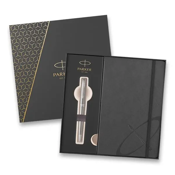 Parker 1502/5295512 Royal Sonnet Stainless Steel CT sada dárková sada kuličkové tužky v kazetě se zápisníkem