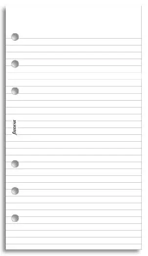Filofax poznámkový papír linkovaný bílý náplň osobních diářů 100 listů