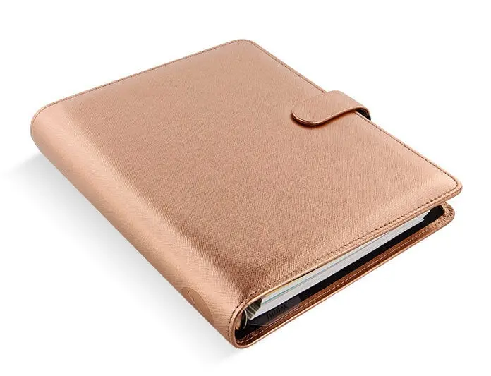 Filofax Kroužkový diář 2027 Saffiano Metallic A5 - Rose Gold