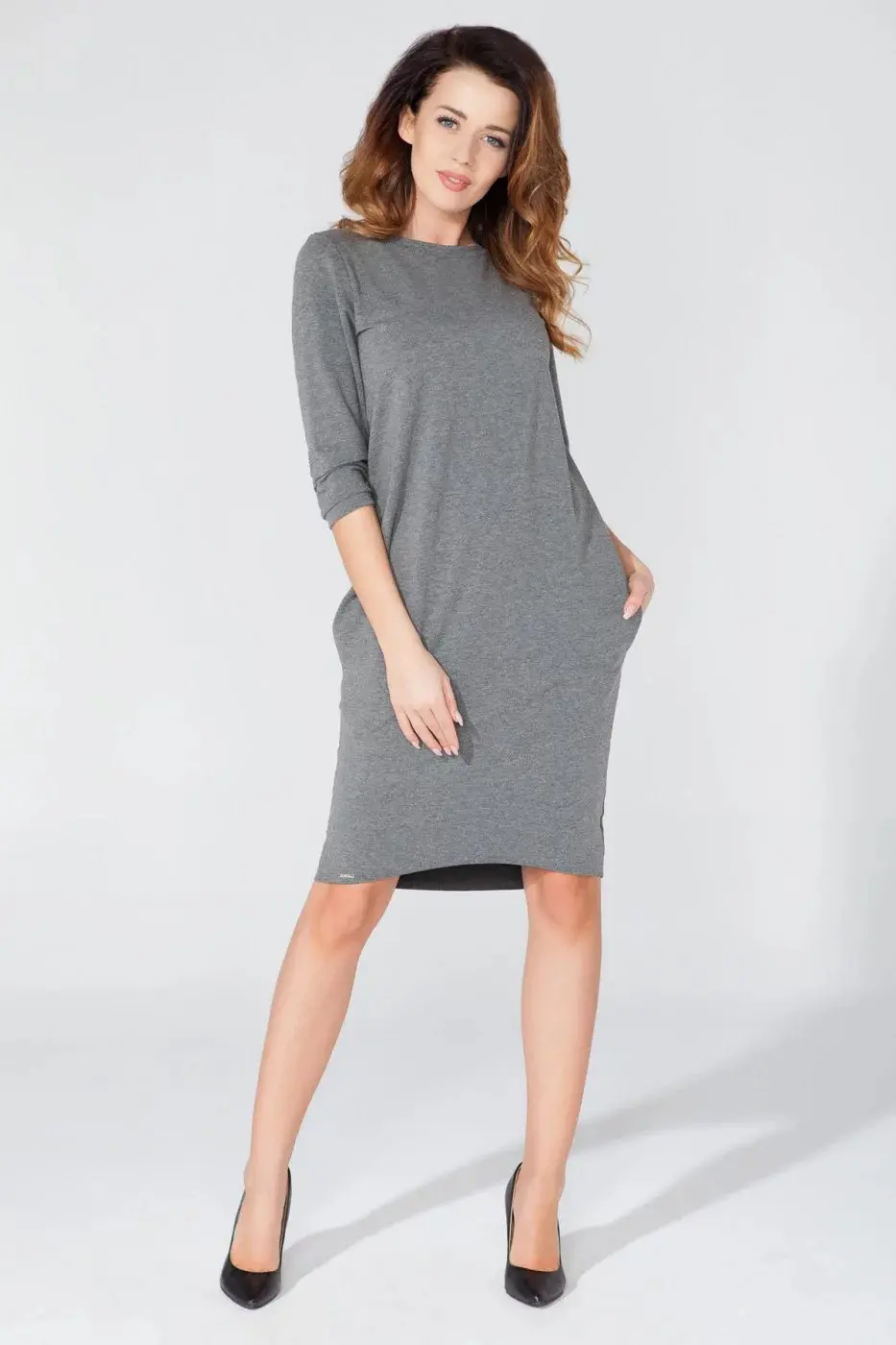 Dámské šaty T105/4 - Tessita tmavě šedá 42/XL