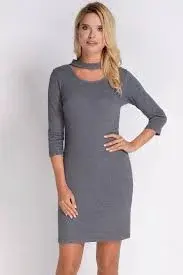 Dámské šaty SU-1133 šedé - Avaro šedá XL/XXL