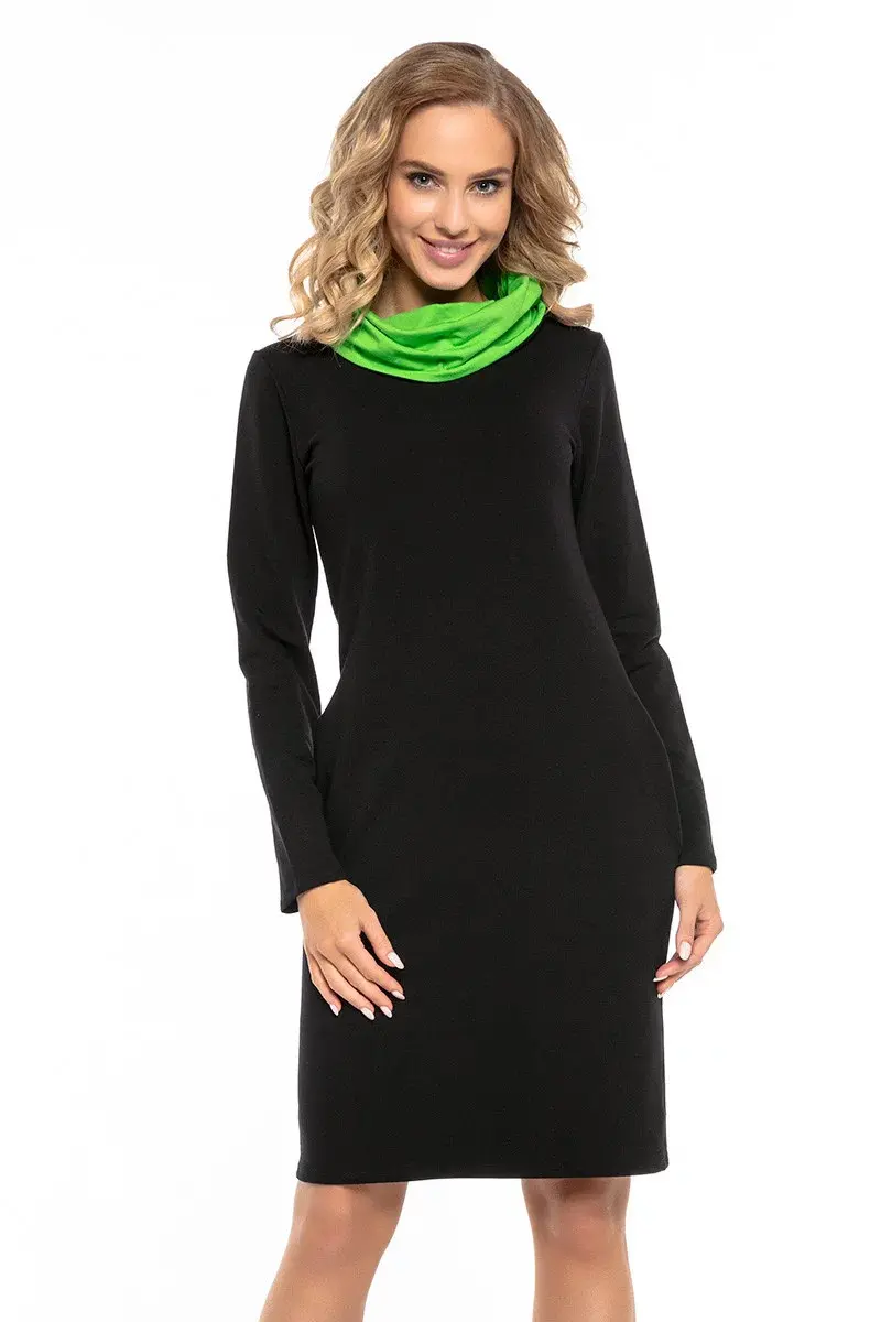 Dámské šaty T248 - Tessita černo-zelená 48/4XL