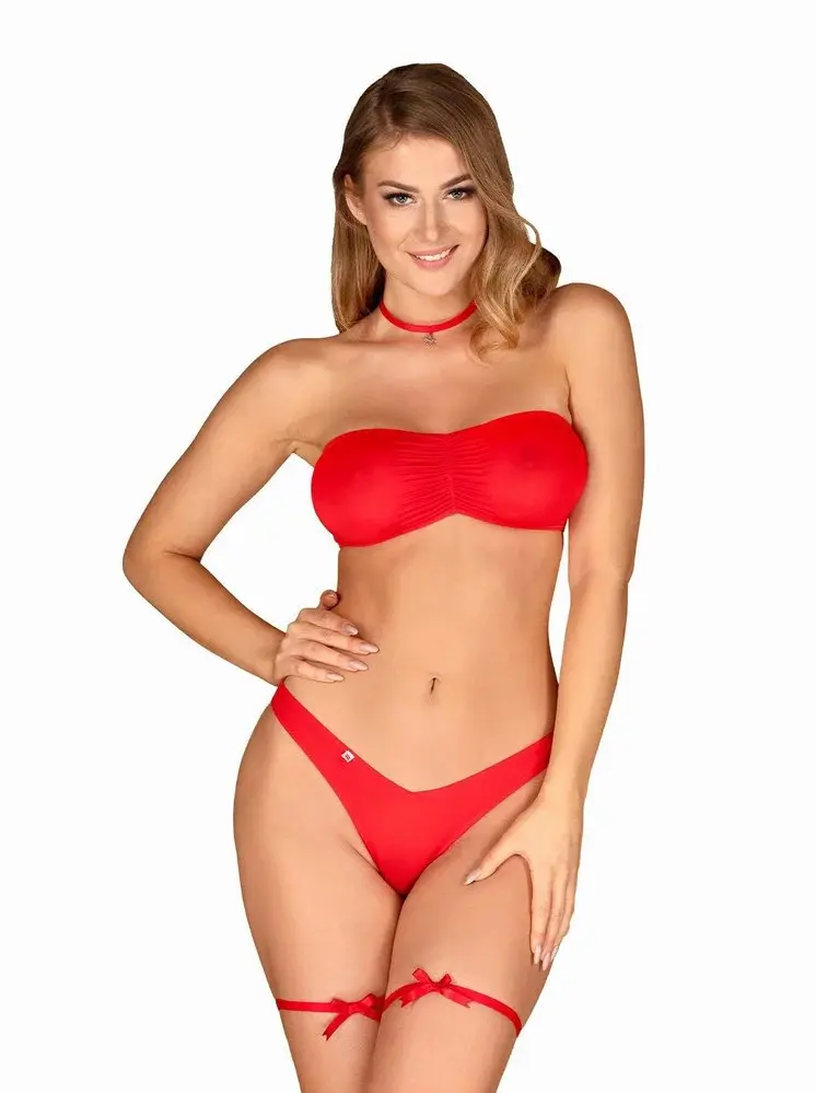 Vánoční kostým Kissmas set - Obsessive červená
