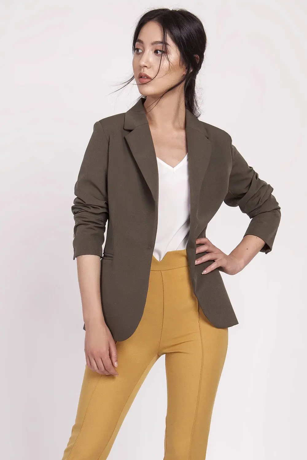 Dámské sako ZA118 - Lanti L-40 khaki-tm.Zelená