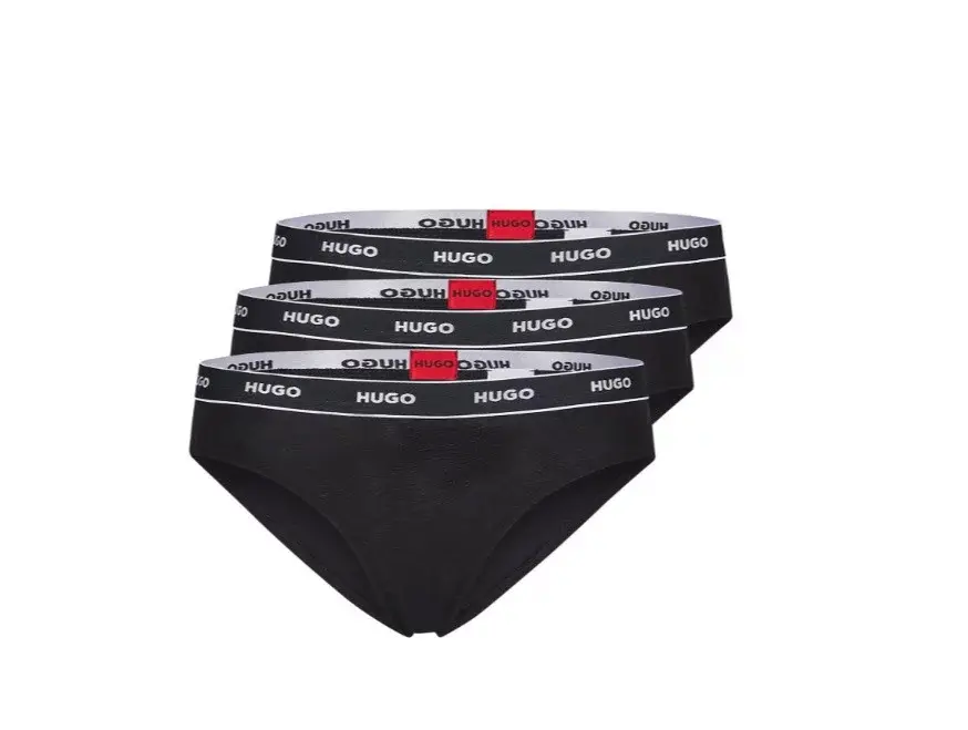 Dámské kalhotky 3ks 50469657 001 černá Hugo Boss S černá