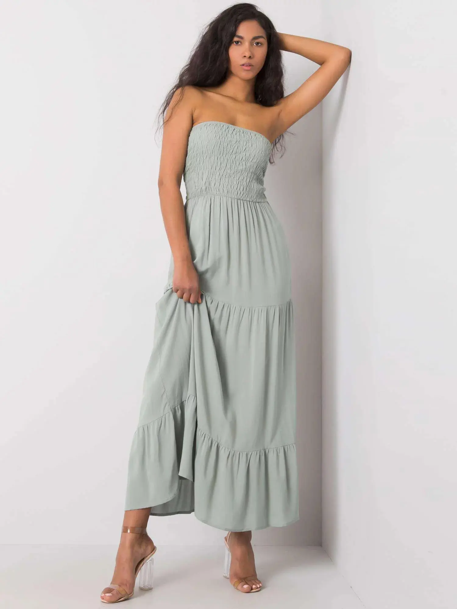 Dámské šaty D73761M30251 - FPrice olivovo zelená M/L