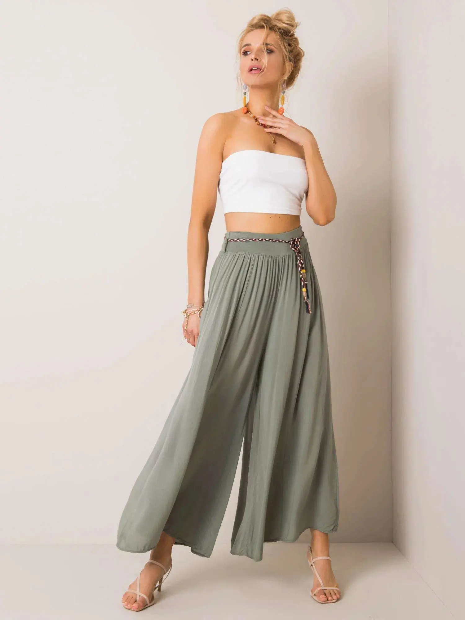 Dámské široké kalhoty BI 81733 - FPrice beige L