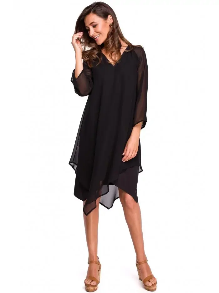 Dámské šaty S159 CHiffon černá M