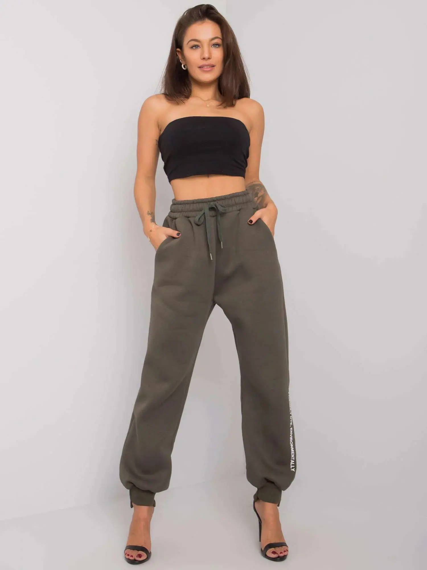Dámské tepláky 7237.81 tmavá khaki - FPrice khaki L/XL